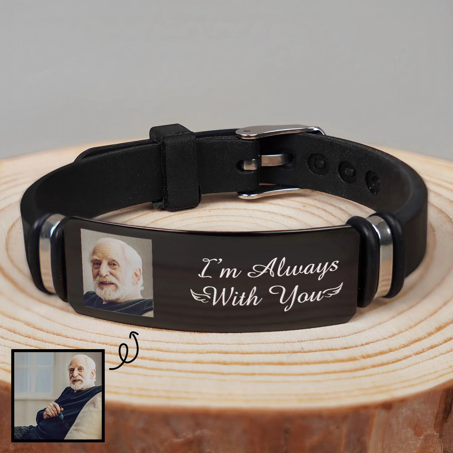 Custom Photo Bracelet - 'I'm Always With You'