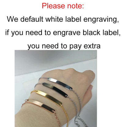 Nextvance Customized Engraving Nameplate Couple Bracelets on hand Stainless Steel Chain Bracelet  For Women Lovers  Jewelry Day