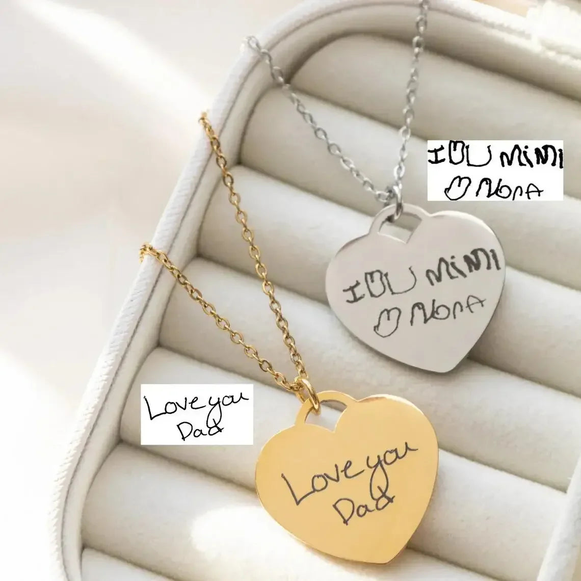 Custom Heart Handwriting Necklace