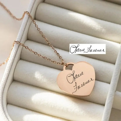 Custom Heart Handwriting Necklace