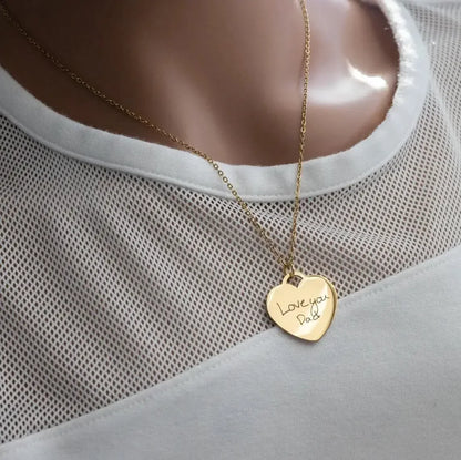 Custom Heart Handwriting Necklace