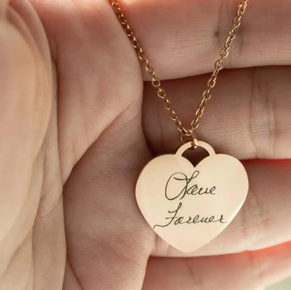 Custom Heart Handwriting Necklace