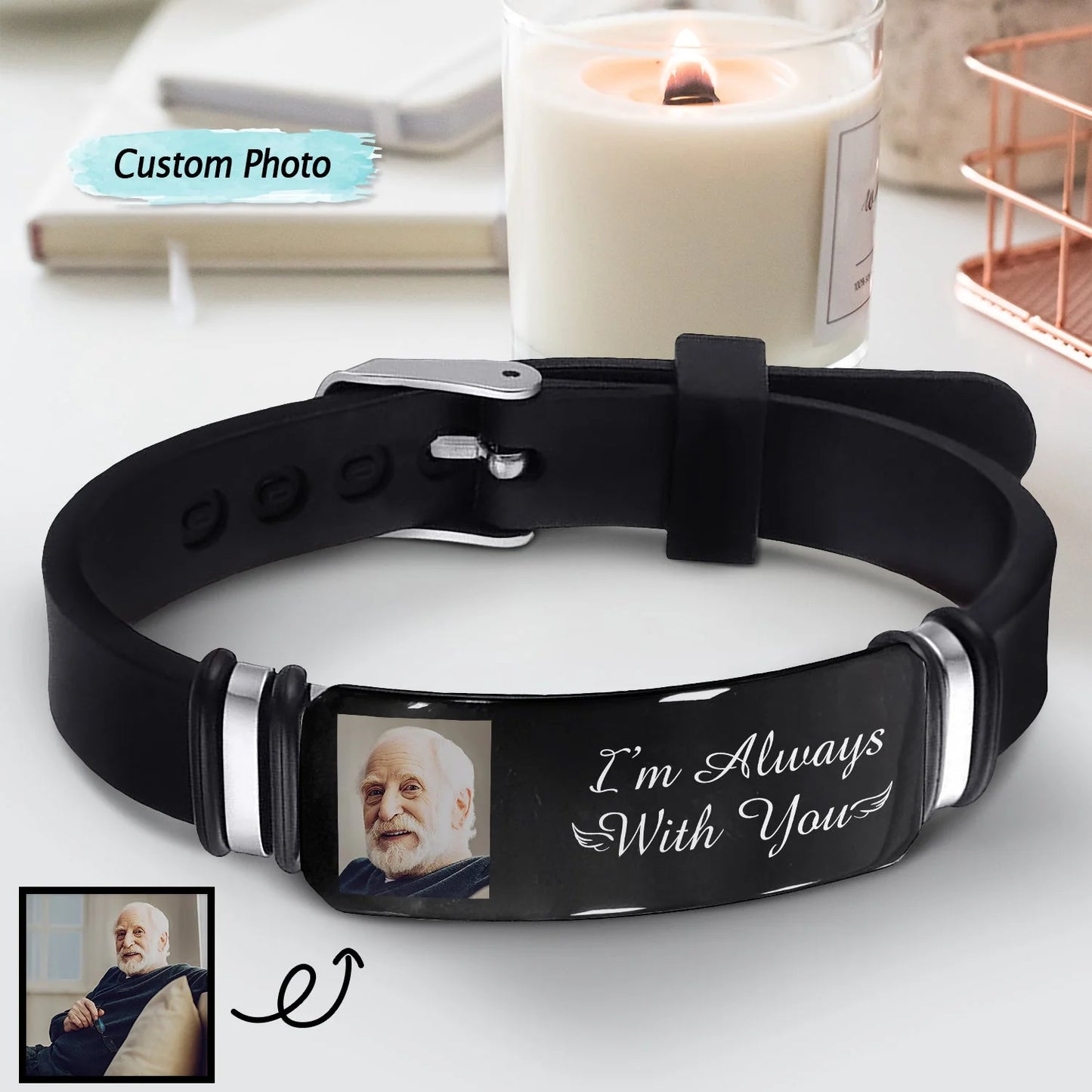 Custom Photo Bracelet - 'I'm Always With You'